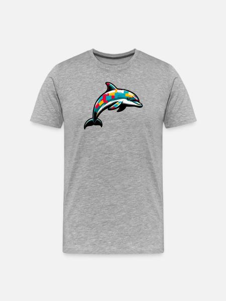 Dolphin - Men's Premium Organic T-Shirt - heather grey