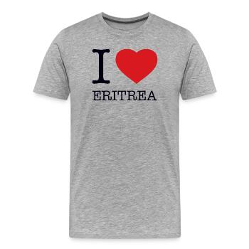 I LOVE ERITREA - Männer Premium Bio T-Shirt - Grau meliert - Vorne - Damien (186cm)
