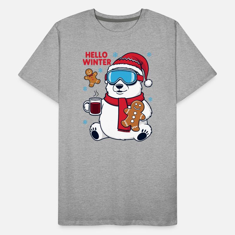 Eisbär mit Lebkuchen Männer Premium Bio T-Shirt
