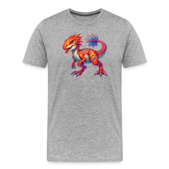 Dinosaurier - Männer Premium Bio T-Shirt - Grau meliert - Vorne - Damien (186cm)