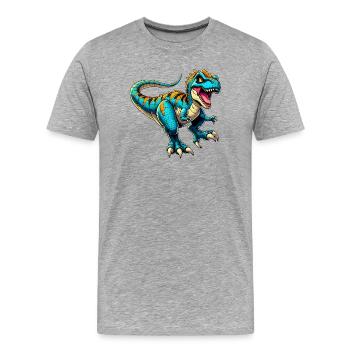 Dinosaure - T-shirt bio Premium Homme - gris chiné - Devant - Damien (186cm)