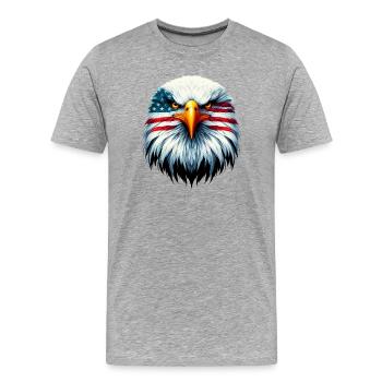 Eagle - Men's Premium Organic T-Shirt - heather grey - Front - Damien (186cm)