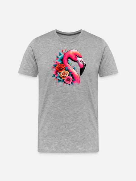 Flamingo - Men's Premium Organic T-Shirt - heather grey