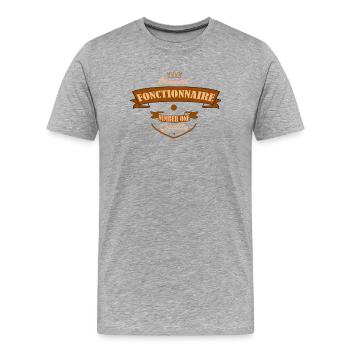 Fonctionnaire - T-shirt bio Premium Homme - gris chiné - Devant - Damien (186cm)