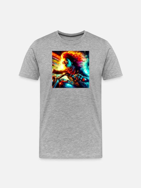 Cyberpunk Moto - Men's Premium Organic T-Shirt - heather grey