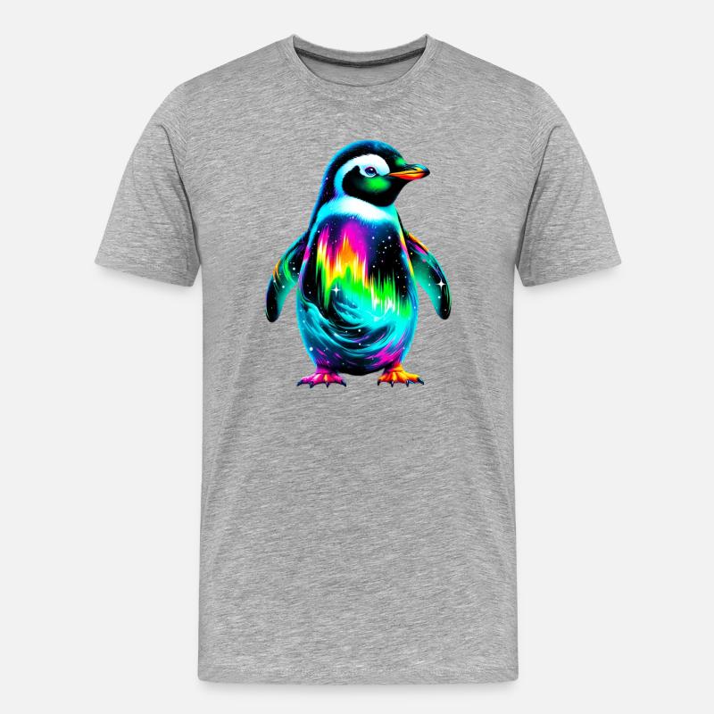 Pinguin - Männer Premium Bio T-Shirt - Grau meliert