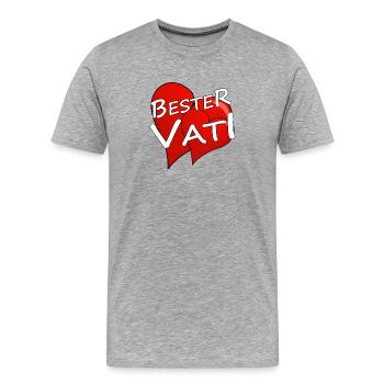 BESTER VATI - Männer Premium Bio T-Shirt - Grau meliert - Vorne - Damien (186cm)