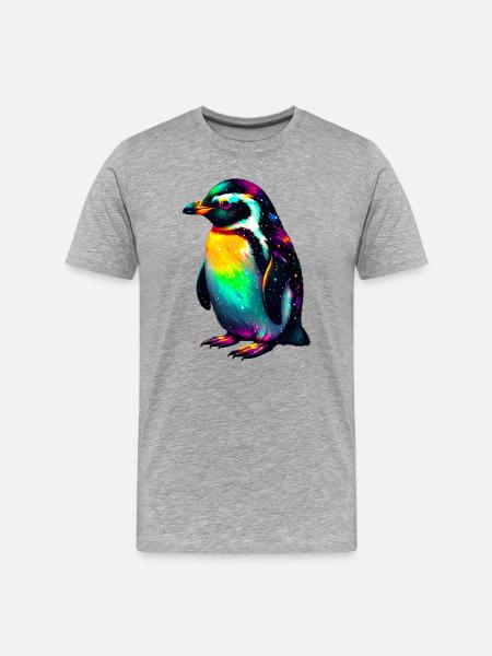Pinguin - Männer Premium Bio T-Shirt - Grau meliert