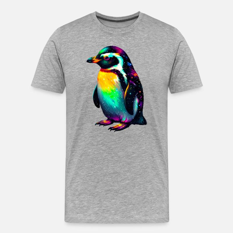 Pinguin - Männer Premium Bio T-Shirt - Grau meliert
