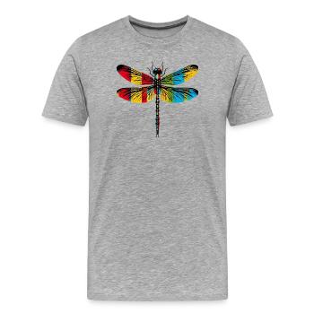 Libelle - Männer Premium Bio T-Shirt - Grau meliert - Vorne - Damien (186cm)