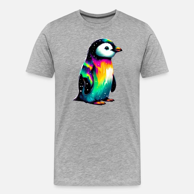 Pinguin - Männer Premium Bio T-Shirt - Grau meliert