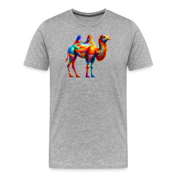 Chameau - T-shirt bio Premium Homme - gris chiné - Devant - Damien (186cm)