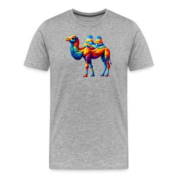 Chameau - T-shirt bio Premium Homme - gris chiné - Devant - Damien (186cm)