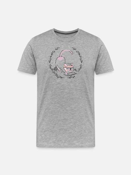 Pink Pup Blindfold Charm - Men's Premium Organic T-Shirt - heather grey