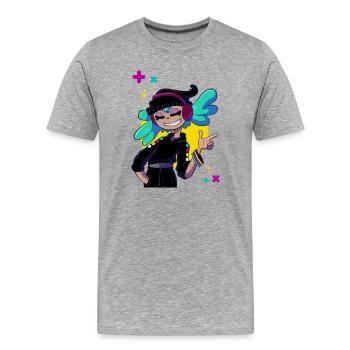 Musikalisches Mädchen - Männer Premium Bio T-Shirt - Grau meliert - Vorne - Damien (186cm)