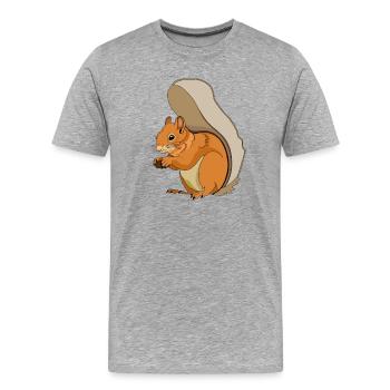 Squirrel - Men's Premium Organic T-Shirt - heather grey - Front - Damien (186cm)