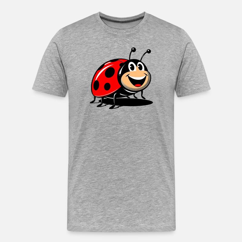 Marienkäfer - Männer Premium Bio T-Shirt - Grau meliert