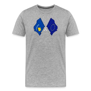 Drapeau Kosovo Europe - T-shirt bio Premium Homme - gris chiné - Devant - Damien (186cm)