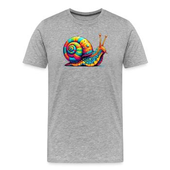 Schnecke - Männer Premium Bio T-Shirt - Grau meliert - Vorne - Damien (186cm)