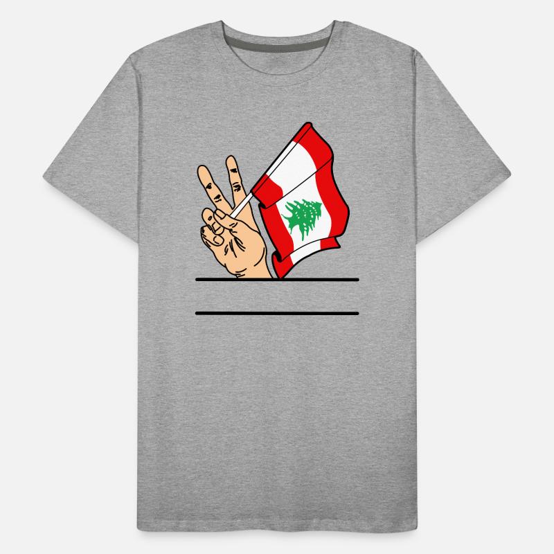 Drapeau Liban paix signe texte espace T-shirt bio Premium Homme