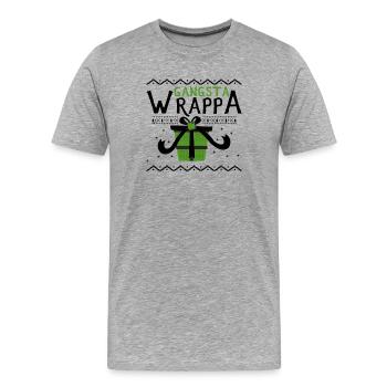 Gangsta Wrappa Weihnachten lustig Geschenk xmas - Männer Premium Bio T-Shirt - Grau meliert - Vorne - Damien (186cm)