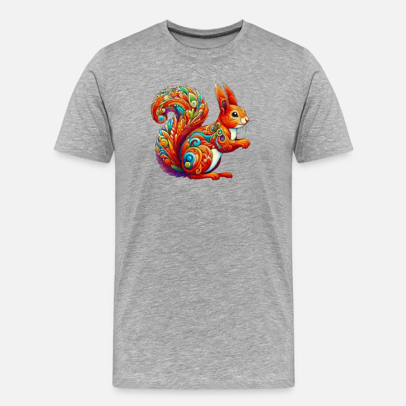 Eichhörnchen - Männer Premium Bio T-Shirt - Grau meliert