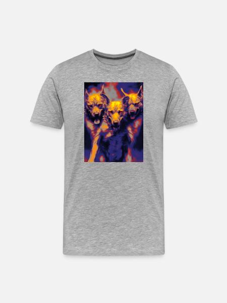 Cerberus - Men's Premium Organic T-Shirt - heather grey