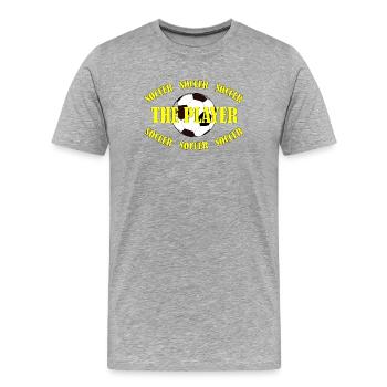 SOCCER - THE PLAYER - Men's Premium Organic T-Shirt - heather grey - Front - Damien (186cm)