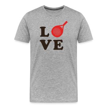 AMOUR padel - T-shirt bio Premium Homme - gris chiné - Devant - Damien (186cm)