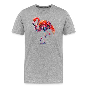 Flamingo - Männer Premium Bio T-Shirt - Grau meliert - Vorne - Damien (186cm)