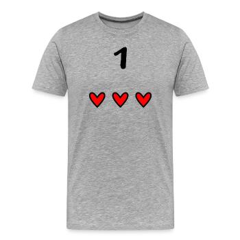 1. 1 year. 1st ANNIVERSARY. 1 YEAR ANNIVERSARY - Men's Premium Organic T-Shirt - heather grey - Front - Damien (186cm)