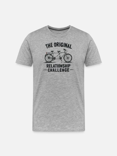 Tandem Challenge Funny Bicycle Design - Men's Premium Organic T-Shirt - heather grey