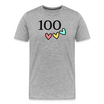 100. 100 YEARS. 100th ANNIVERSARY. BIRTHDAY 100 - Men's Premium Organic T-Shirt - heather grey - Front - Damien (186cm)