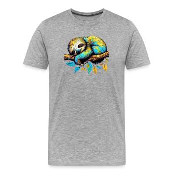 Paresse - T-shirt bio Premium Homme - gris chiné - Devant - Damien (186cm)