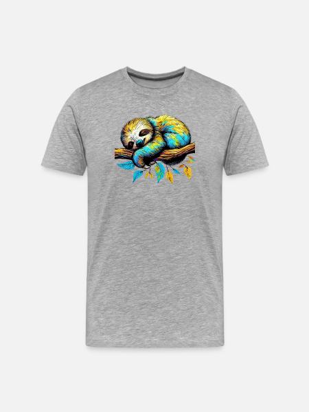Sloth - Men's Premium Organic T-Shirt - heather grey