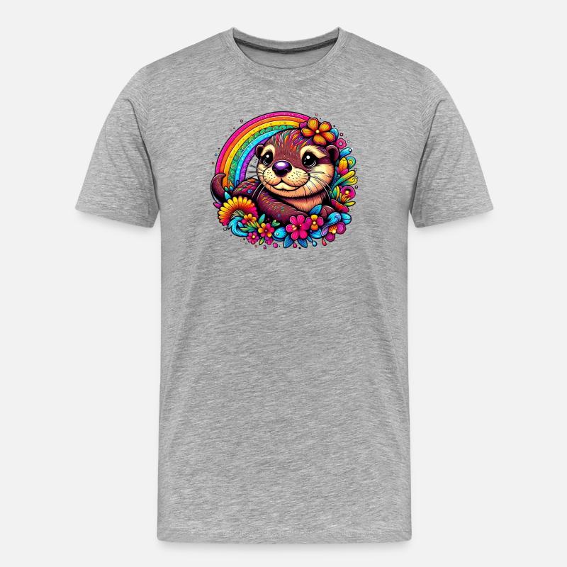 Otter - Männer Premium Bio T-Shirt - Grau meliert