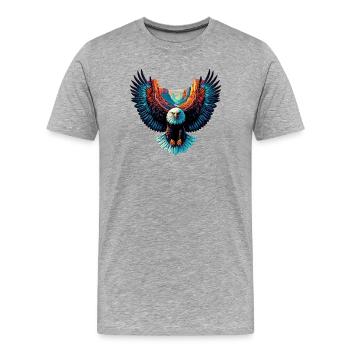 Eagle - Men's Premium Organic T-Shirt - heather grey - Front - Damien (186cm)