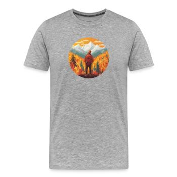 Let's go hiking! - Men's Premium Organic T-Shirt - heather grey - Front - Damien (186cm)