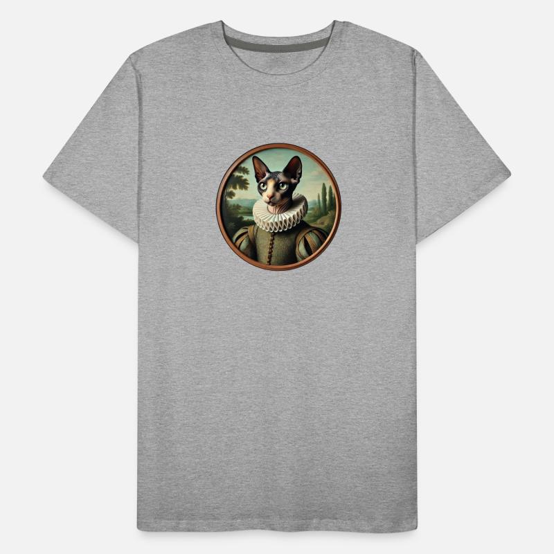Portrait d’un chat sphynx de style Renaissance T-shirt bio Premium Homme