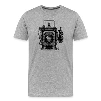 Vintage Camera - Men's Premium Organic T-Shirt - heather grey - Front - Damien (186cm)