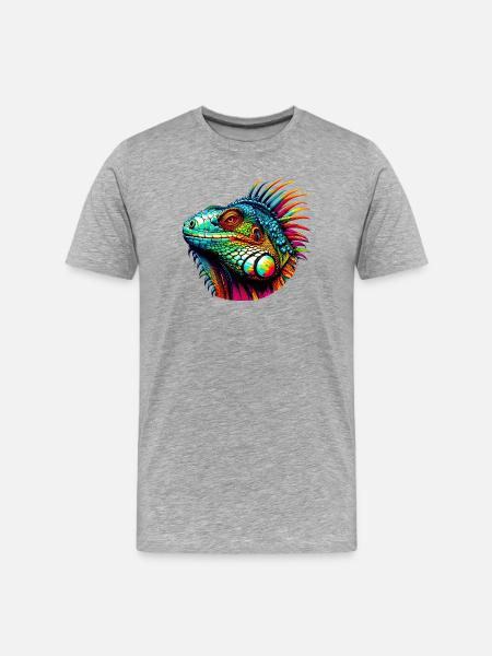 Iguana - Men's Premium Organic T-Shirt - heather grey