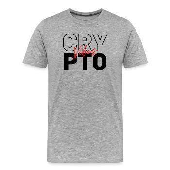 Crypto Vibes - Männer Premium Bio T-Shirt - Grau meliert - Vorne - Damien (186cm)