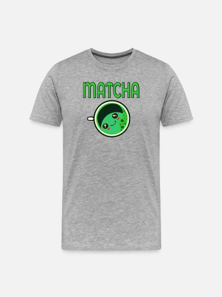 KAWAII MATCHA GREEN TEA - Men's Premium Organic T-Shirt - heather grey