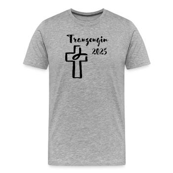 Maid of Honor 2025 Fish dives into the cross - Men's Premium Organic T-Shirt - heather grey - Front - Damien (186cm)