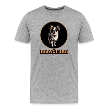 Bodyguard Chihuahua Circle - Männer Premium Bio T-Shirt - Grau meliert - Vorne - Damien (186cm)