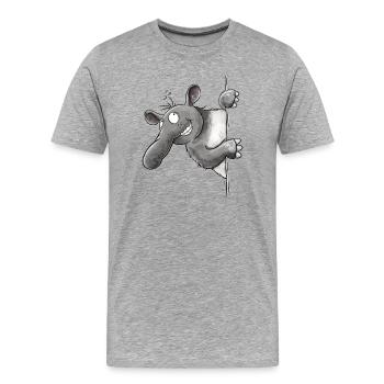 Drolliges Tapir I Cartoon Tiermotiv - Männer Premium Bio T-Shirt - Grau meliert - Vorne - Damien (186cm)