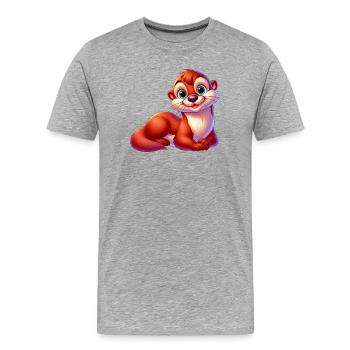 Otter - Männer Premium Bio T-Shirt - Grau meliert - Vorne - Damien (186cm)