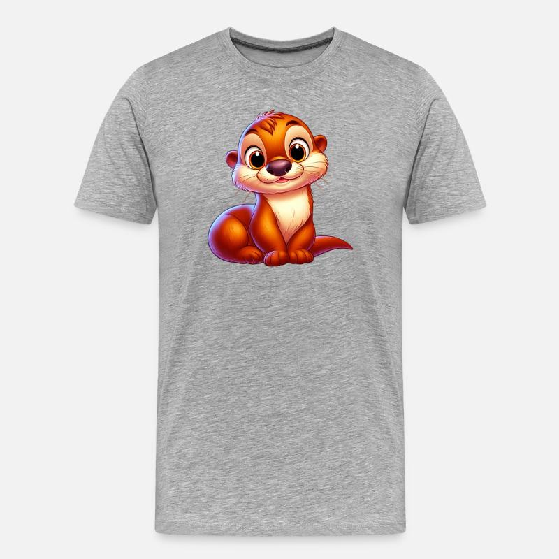 Otter - Männer Premium Bio T-Shirt - Grau meliert