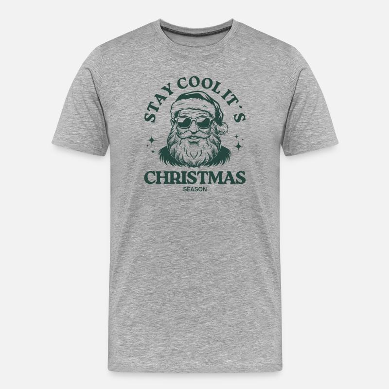 Weihnachtsmann Cool Santa - Männer Premium Bio T-Shirt - Grau meliert