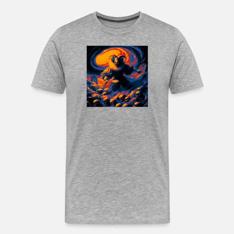 Halloween-Harlekin - Männer Premium Bio T-Shirt - Grau meliert